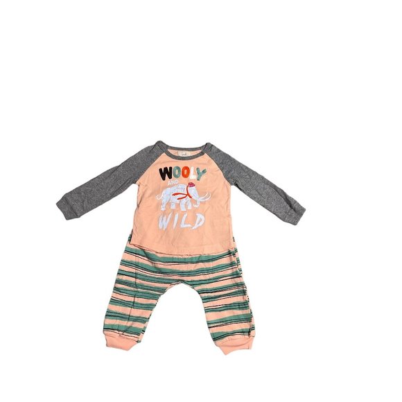 Peek Baby 12 18 Months Wooly And Wild Mammoth Adventures Pant Shirt Set - Picture 1 of 5